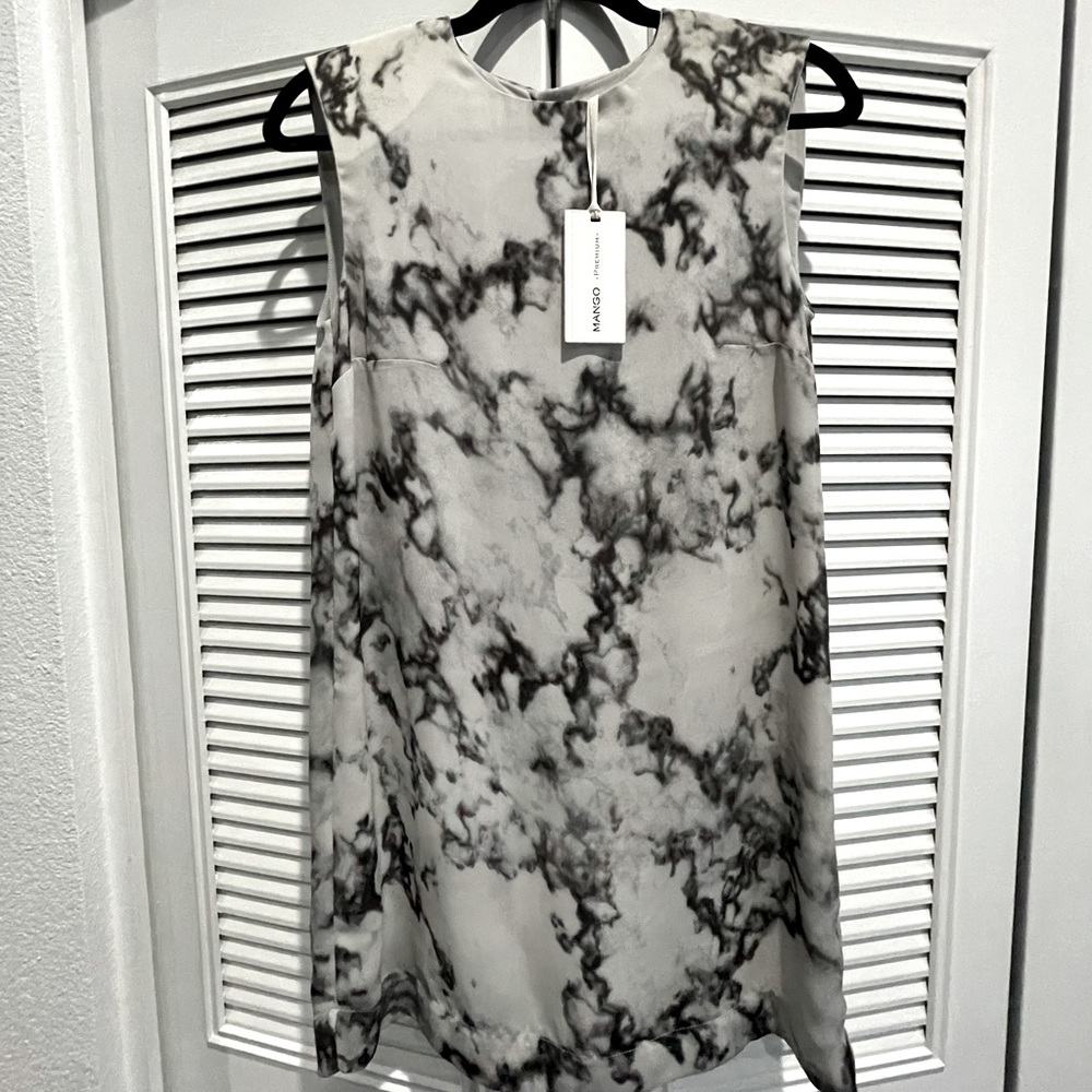 Limited edition marble print shirt dress